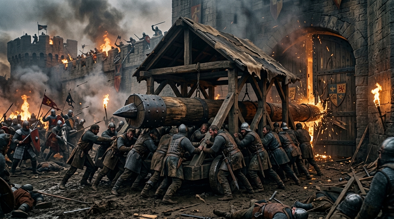 Battering Ram: The Ancient Door-Breaker Perfected - 1917, Saving Private Ryan style cinematic historical scene