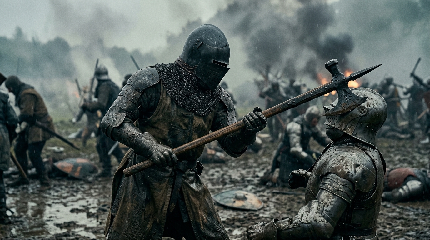 The Poleaxe - Armor-Piercing Brutality - The King (2019), Kingdom of Heaven style cinematic historical scene