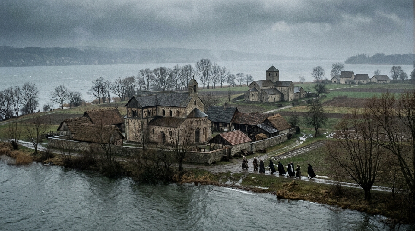 Reichenau Island: The Triple Monastery That Revolutionized Learning - Historical illustration