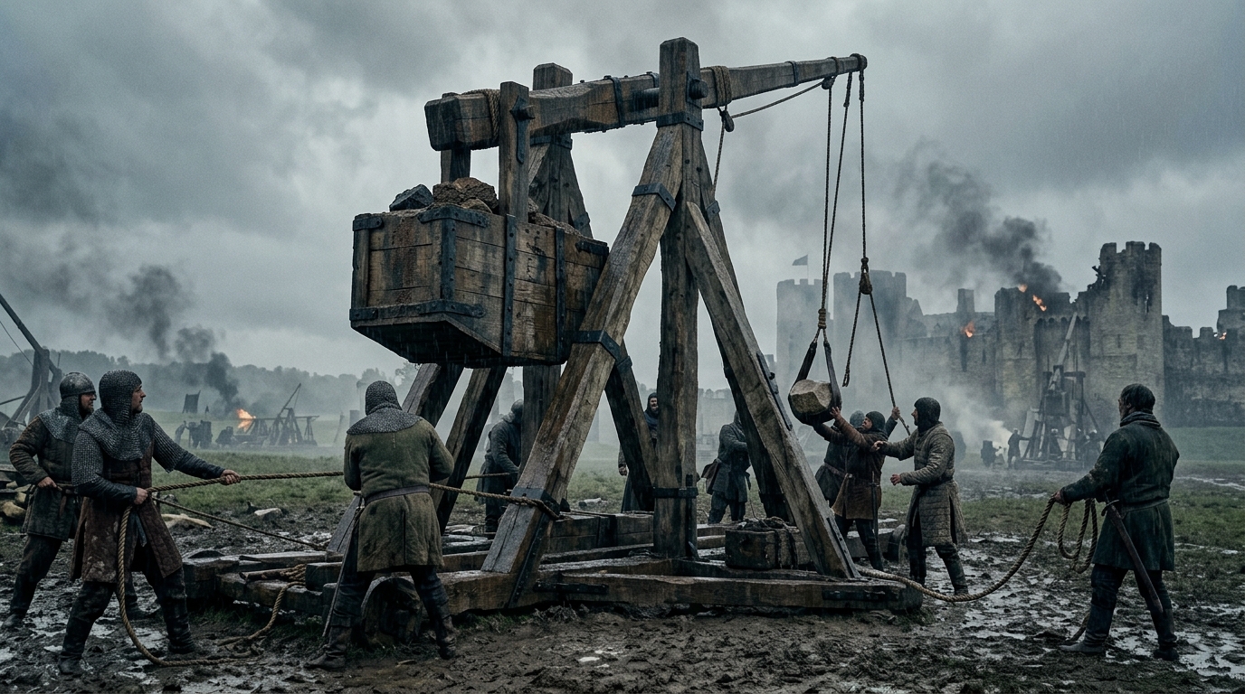 The Trebuchet - Medieval Siege Monster - The King (2019), Kingdom of Heaven style cinematic historical scene