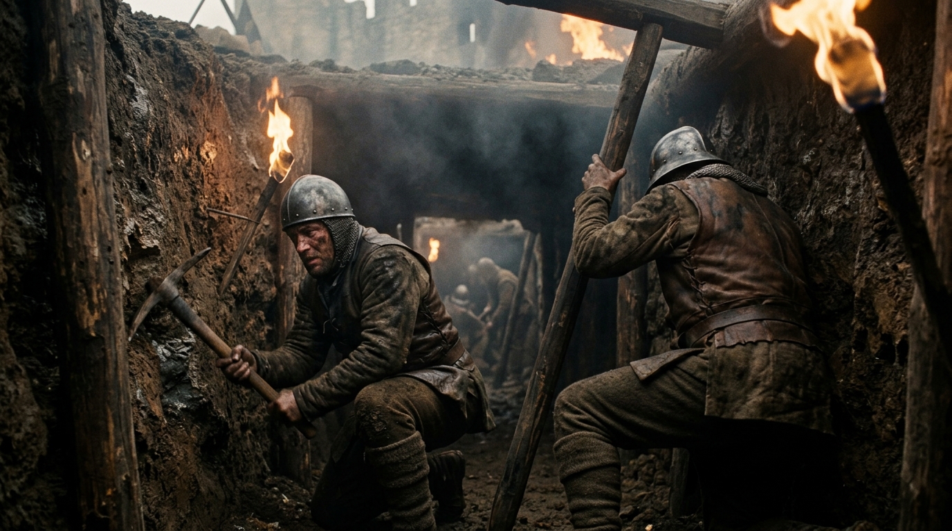 Mining and Sapping: The Silent Siege Weapon That Collapsed Castles - 1917, Saving Private Ryan style cinematic historical ...