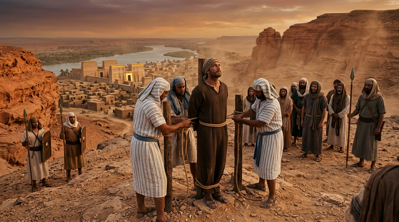 Desert Staking: Death by Sun and Dehydration - Apocalypto (2006) style cinematic historical scene