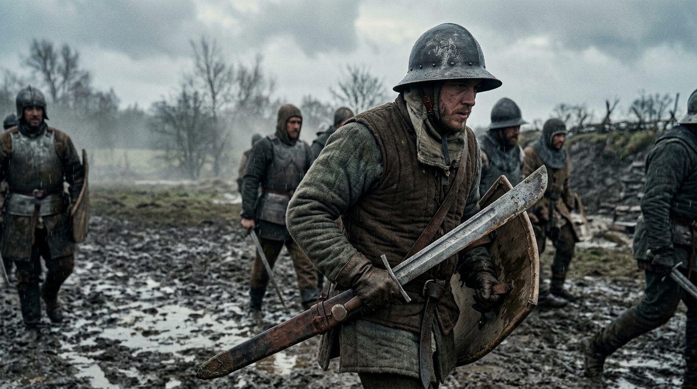 The Falchion - The Common Soldier's Edge - The King (2019), Kingdom of Heaven style cinematic historical scene